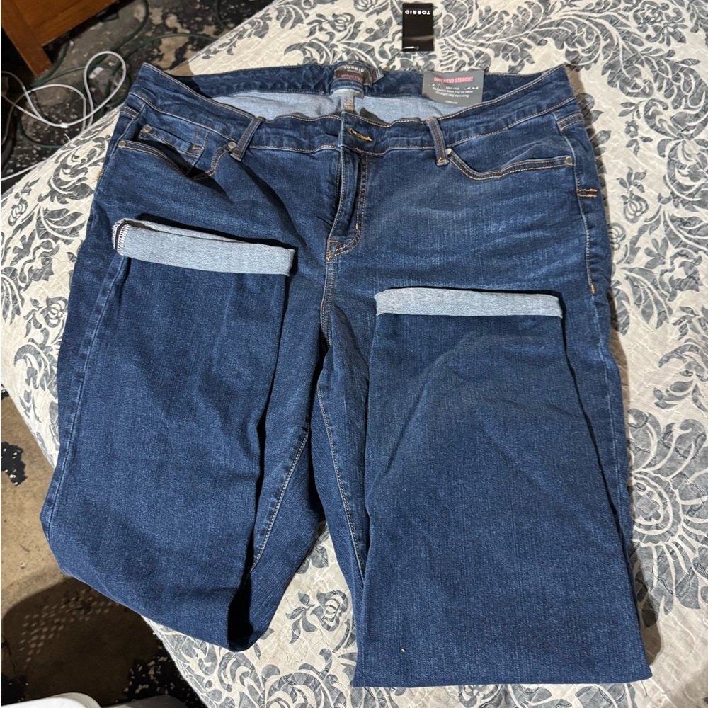 Torrid Dark Blue Straight Leg Jeans